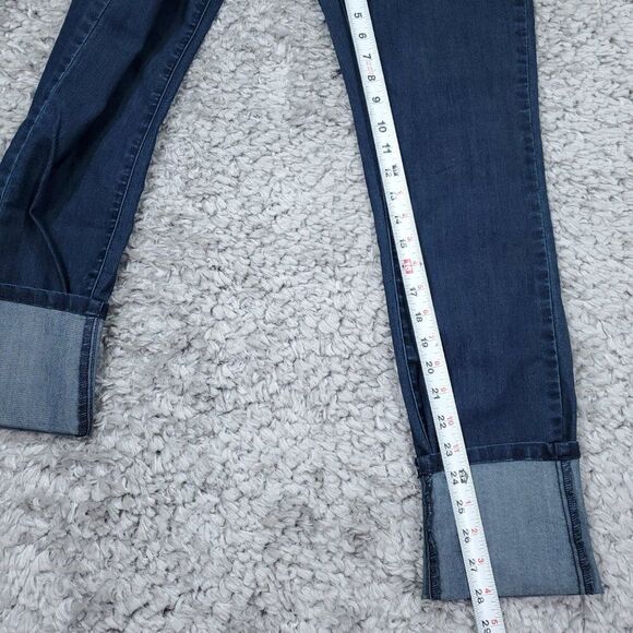 Prana Kara Rolled Skinny Jeans Indigo Blue Size 4 27 Stretch Cuffed Low Rise - Picture 11 of 12